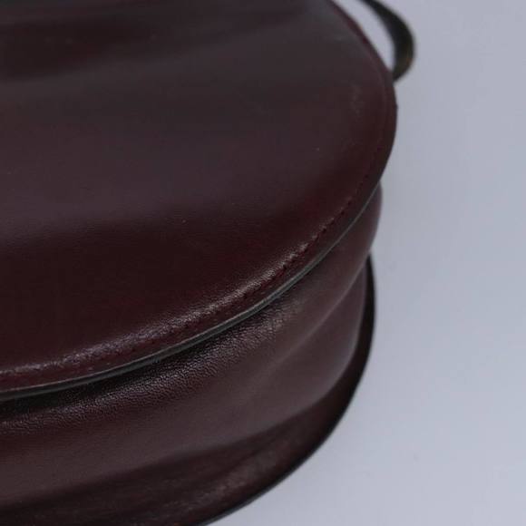 BALLY Shoulder Bag Leather Wine Red Auth ti2361